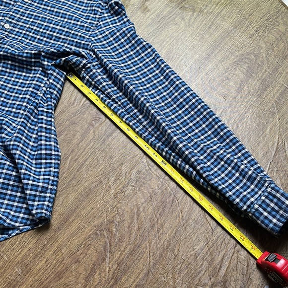 GAP White and Blue Plaid Long Sleeve Button Down Shirt Size L - Picture 11 of 12